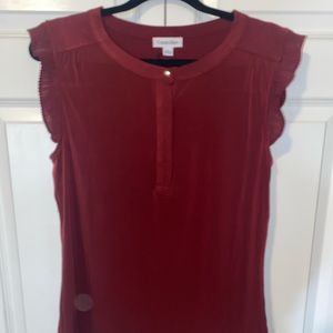 Calvin Klein Women's Sleeveless Ruched Top - Deep purple - Size L new w/ tags